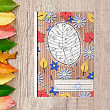 Papiernictvo - Zápisníky Farebná jeseň (posledné kvety – list oválový) - 13571784_
