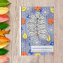 Papiernictvo - Zápisníky Farebná jeseň (posledné kvety – list zložený) - 13571756_