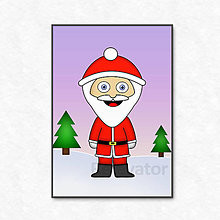 Grafika - Vianočná grafika detské kostýmy - Santa Claus (zimná krajinka) - 13572283_