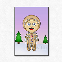 Grafika - Vianočná grafika detské kostýmy - perník (zimná krajinka) - 13572284_