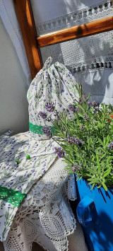 Úžitkový textil - Bavlnené vrecko do domácnosti_ ekoobal levanduľa - 13574371_