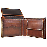 Pánske tašky - Praktická peňaženka z pravej kože v Cigaro farbe, ručne tieňovaná - 13575384_