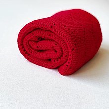 Detský textil - MERINO deka pre deti " červená " - 13577103_