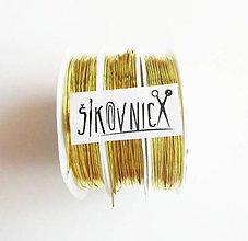 Suroviny - Farebný drôt, Ø 0,8 mm, návin 3 m (zlatá) - 13580685_