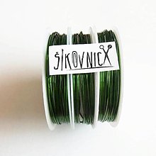 Suroviny - Farebný drôt, Ø 0,8 mm, návin 3 m (zelená) - 13580968_