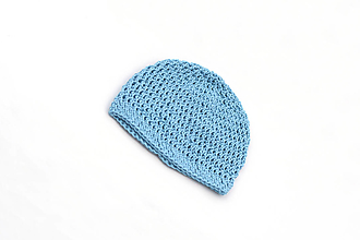 Detské čiapky - Modrá čiapka BAVLNA - 13580593_