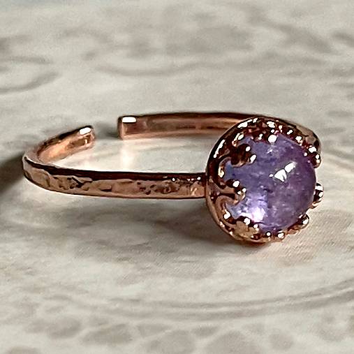 Natural Tanzanite Ag925 Silver Rose Gold Plated Ring  / Strieborný prsteň s prírodným tanzanitom