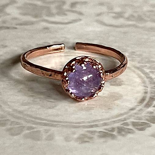 Natural Tanzanite Ag925 Silver Rose Gold Plated Ring  / Strieborný prsteň s prírodným tanzanitom