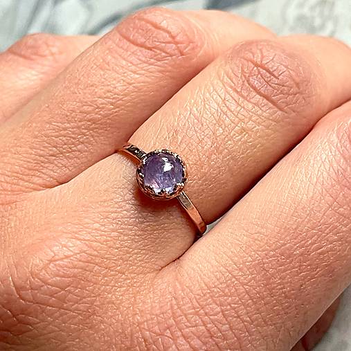 Natural Tanzanite Ag925 Silver Rose Gold Plated Ring  / Strieborný prsteň s prírodným tanzanitom