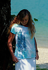 Topy, tričká, tielka - Dámske tričko batikované, maľované HOROU ♀ - 13584721_