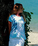 Topy, tričká, tielka - Dámske tričko batikované, maľované HOROU ♀ - 13584725_