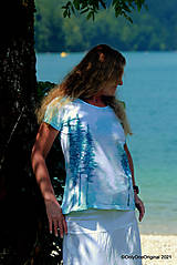 Topy, tričká, tielka - Dámske tričko batikované, maľované HOROU ♀ - 13584756_
