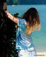 Topy, tričká, tielka - Dámske tričko batikované, maľované HOROU ♀ - 13584767_