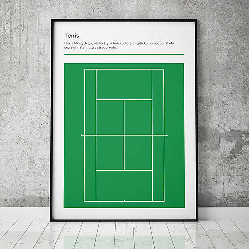 Grafika - TENIS (W), minimalistický print  - 13585764_