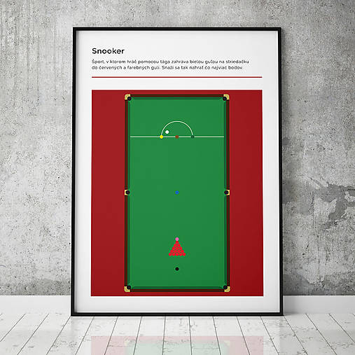 Grafika - SNOOKER, minimalistický print  - 13585788_