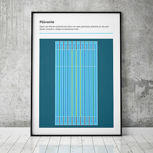 Grafika - PLÁVANIE, minimalistický print  - 13585803_