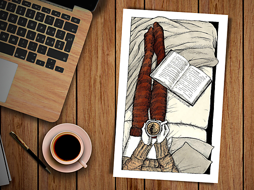 Obrazy - Kávička  - art print - tlač A3, A4, A5 - 13584815_