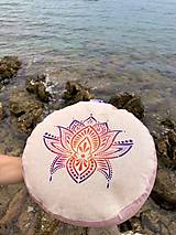 Úžitkový textil - Meditačný Vankúš "Ružový Lotus" nízky - 13584083_