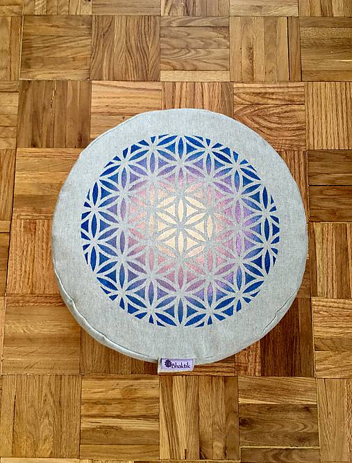 Úžitkový textil - Meditačný Vankúš "Kvet života"  (Výška 15cm) - 13584105_