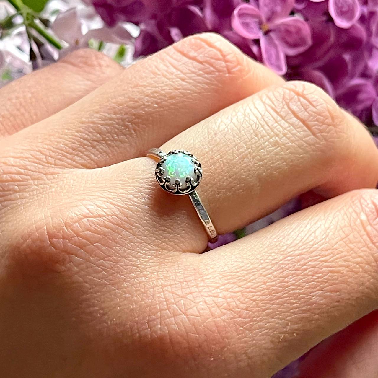 Lab Opal Ag925 Silver Ring  / Strieborný prsteň s laboratórnym opálom M001