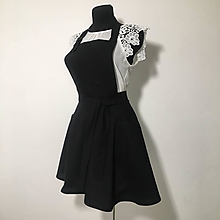 Iné oblečenie - čierna bavlnená zástera s kruhovou sukňou (Čierna) - 13589239_