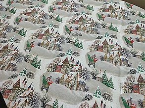 Úžitkový textil - Vianočný obrus krajinka - 13587546_