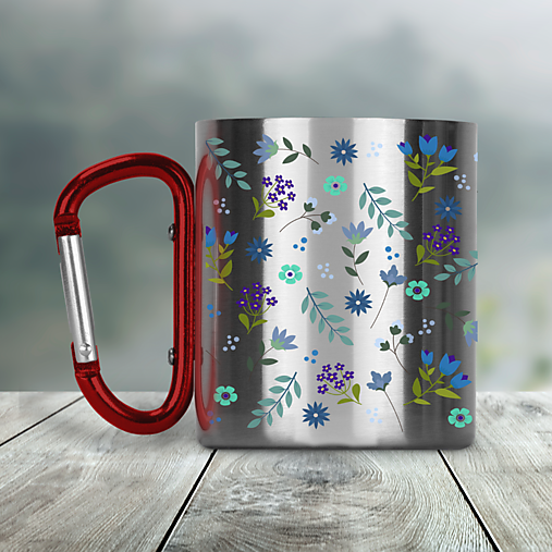 Nádoby - KVETY nerezový termo hrnček - 13587541_