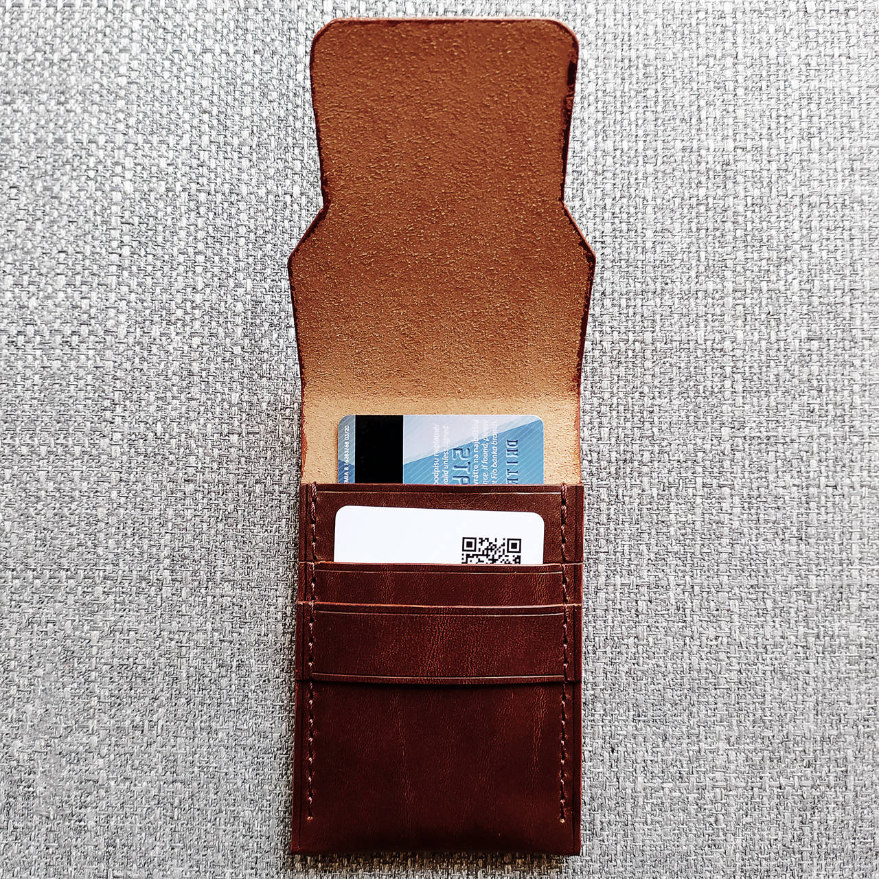 Kožená mini peňaženka / puzdro na karty