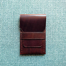 Peňaženky - Kožená mini peňaženka / puzdro na karty - 13591484_