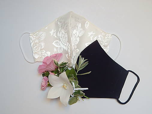 Rúška - Svadobné rúška - set pre nevestu i ženícha (Ivory) - 13591340_