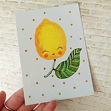 Papiernictvo - Sladký citrónik - pohľadnica - 13593399_