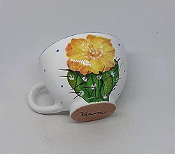 Nádoby - Malá keramická šálka pre milovníka kaktusov - 13593875_