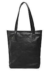Veľké tašky - Kožená taška SHOPPER 26 - černá - 13592223_