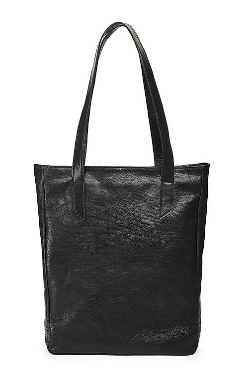 Veľké tašky - Kožená taška SHOPPER 26 - černá - 13592223_