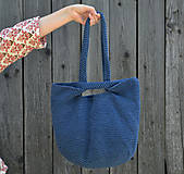 Veľké tašky - háčkovaná taška...modrá - 13592983_