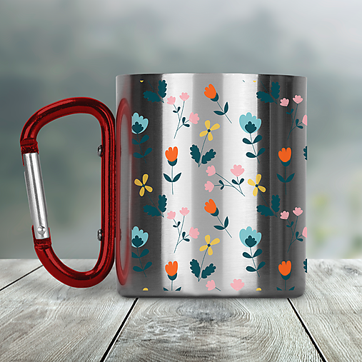 Nádoby - KVETY 2 nerezový termo hrnček - 13592747_