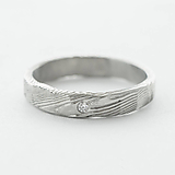 Prstene - Kovaný zásnubný alebo snubný prsteň s diamantom - Natura - 13595029_
