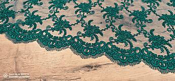 Textil - Luxusná krajková látka - Emerald - cena za 10 cm - 13594824_