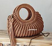 Kabelky - Handmade háčkovaná kabelka z tričkovlny  (Handmade háčkovaná kabelka z tričkovlny - béžovo hnedá) - 13595215_