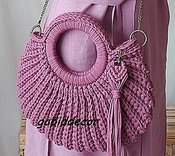 Kabelky - Handmade háčkovaná kabelka z tričkovlny  (Handmade háčkovaná kabelka z tričkovlny - starofialková) - 13595224_