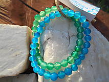 Náramky - blue and green-chalcedón-náramok 2in1 - 13598081_