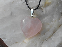 Náhrdelníky - pink rosa heart-ruženín-striebro-silver II - 13598710_