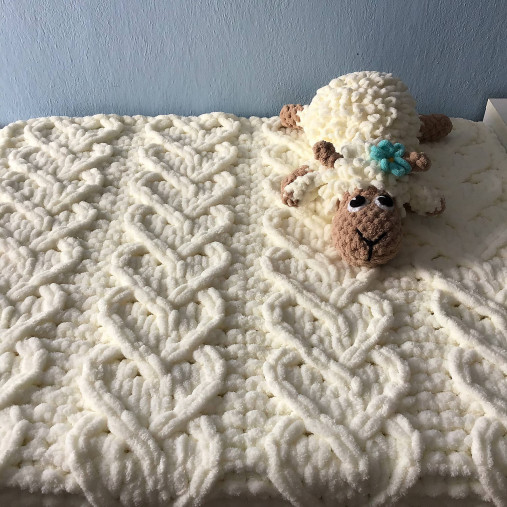 Detský textil - krémová ♥ deka : z  Alize Puffy č.62 - 13597131_