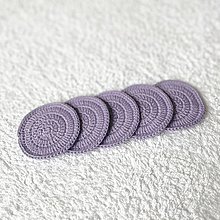 Úžitkový textil - EKO odličovacie tampóny " svetlo fialové " - sada 5 ks - 13596882_