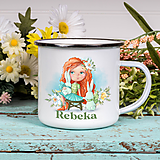  - ČERVENOVLÁSKA smaltovaný hrnček s ľubovoľným menom - 13596431_