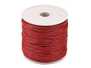 Galantéria - šnúrka voskovaná bavlna 1,5mm (Červená) - 13597277_