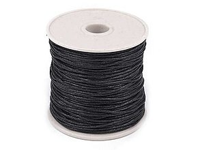 Galantéria - šnúrka voskovaná bavlna 1,5mm (Čierna) - 13597279_