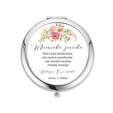 Zrkadielka - Zrkadielko pre svadobné mamky - Kvety - 13600000_