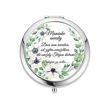 Zrkadielka - Zrkadielko pre svadobné mamky - Biele kvety - 13600011_
