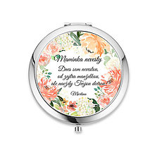 Zrkadielka - Zrkadielko pre svadobné mamky - Oranžové kvety - 13600096_